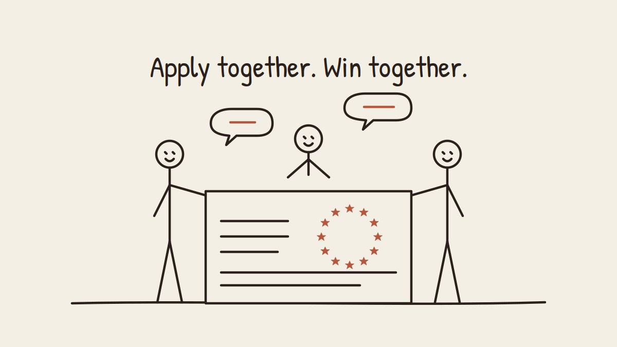 Apply together. Win together. · illustration